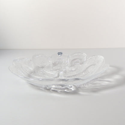 【北欧 スウェーデン ヴィンテージ】Orrefors （オレフォス） glass plate peacook