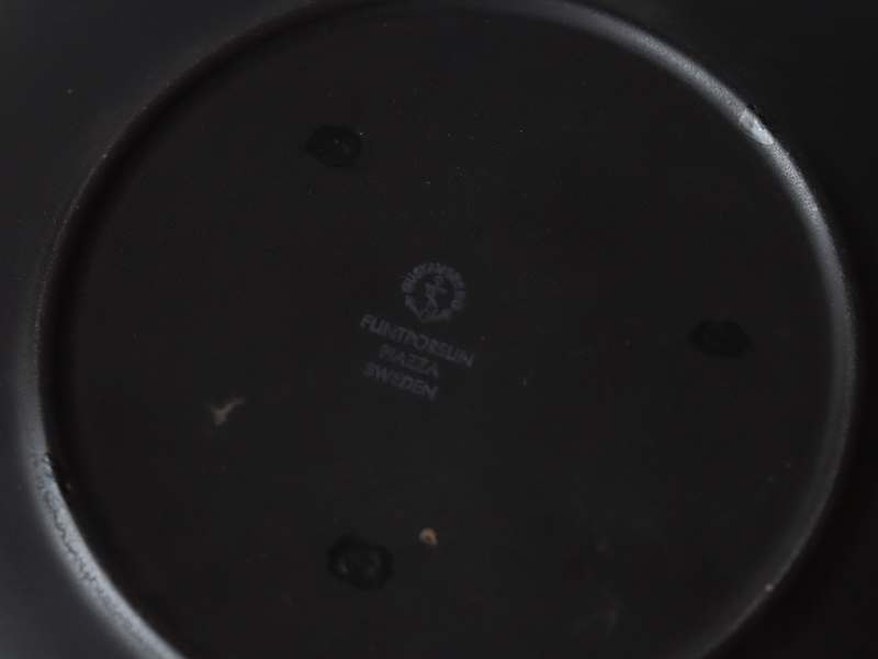 Gustavsberg （グスタフスベリ） Stig Lindberg（スティグ・リンドベリ） Piazza（ピアッツァ） 19.5cm plate black fishing │ 北欧 スウェーデン ヴィンテージ プレート 漁 陶磁器