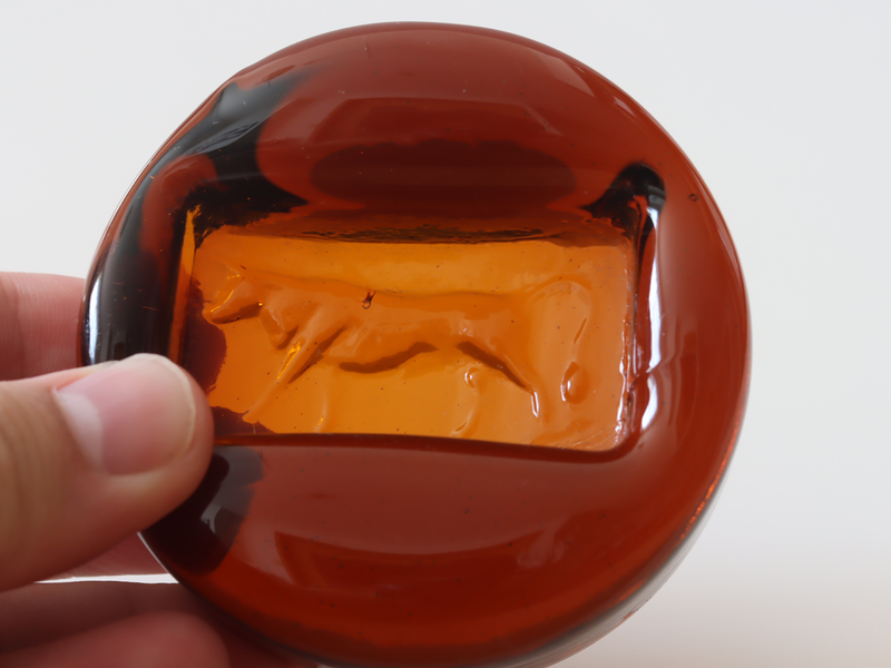 Boda（ボダ） 牛モチーフ アッシュトレイ アンバー 2490 / Erik Höglund ｜ 北欧ヴィンテージ スウェーデン