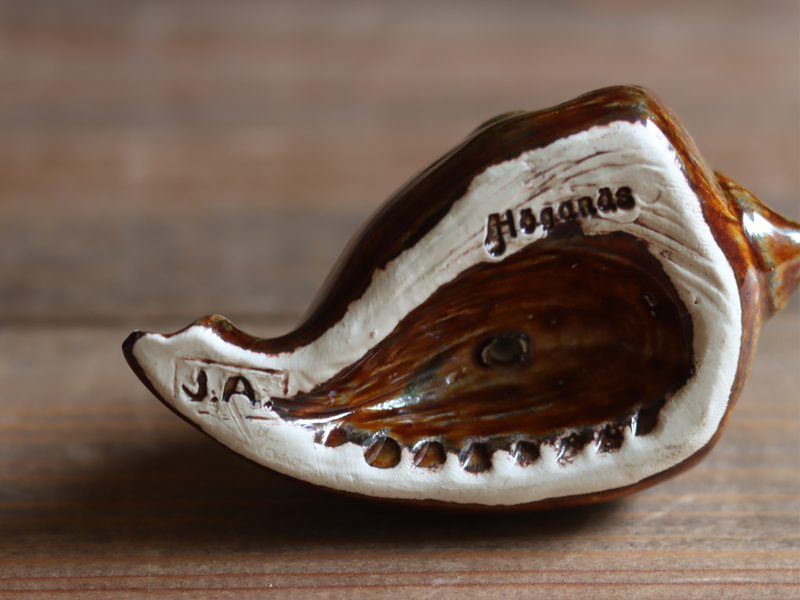 Höganäs Keramik John Andersson 巻貝 オブジェ 青 2864