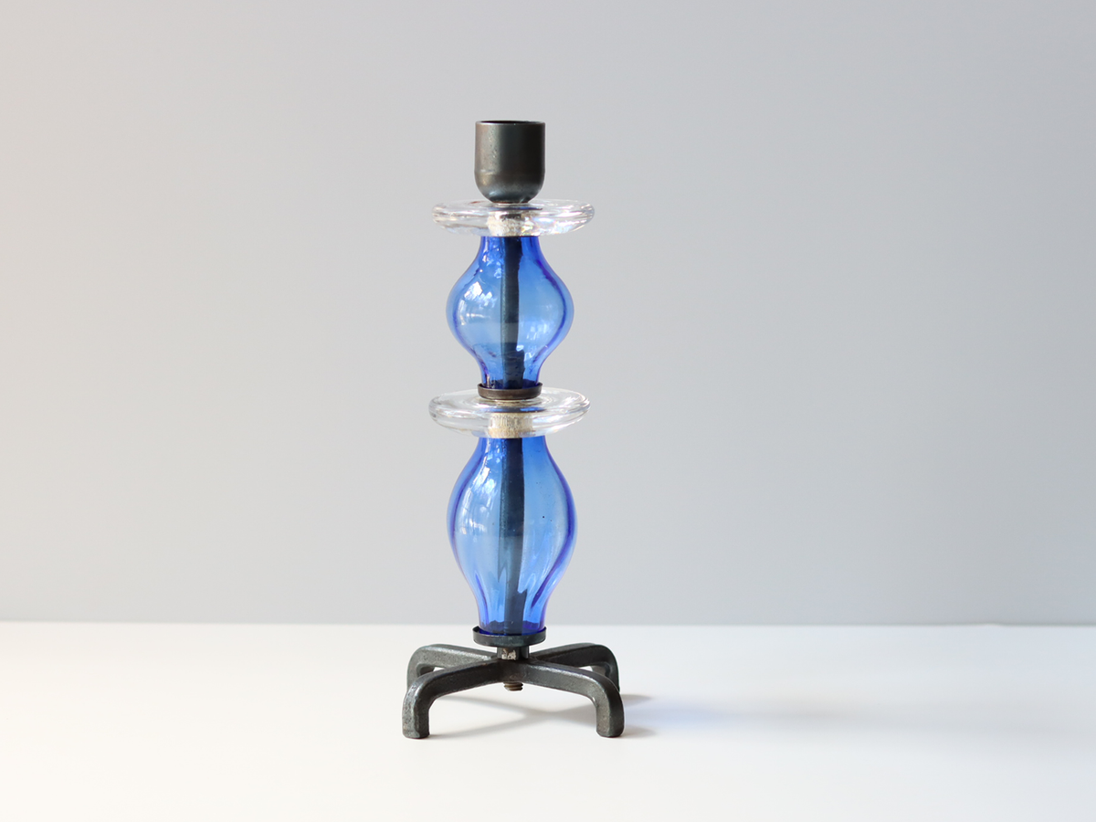【北欧 スウェーデン ヴィンテージ】Boda （ボダ）Erik Höglund（エリック・ホグラン）candle stand blue