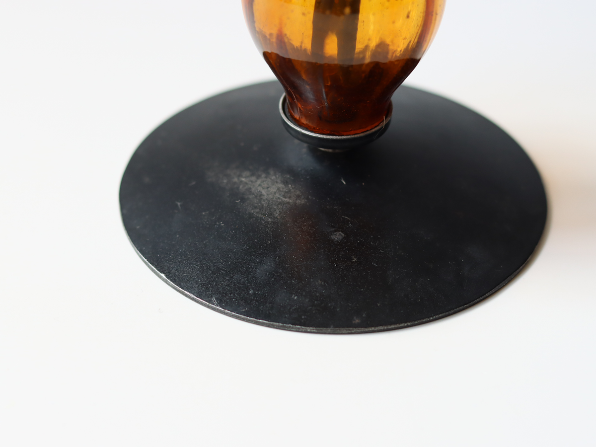 Boda （ボダ）Erik Höglund（エリック・ホグラン）candle stand amber │ 北欧 スウェーデン ヴィンテージ キャンドルスタンド ガラス/アイアン