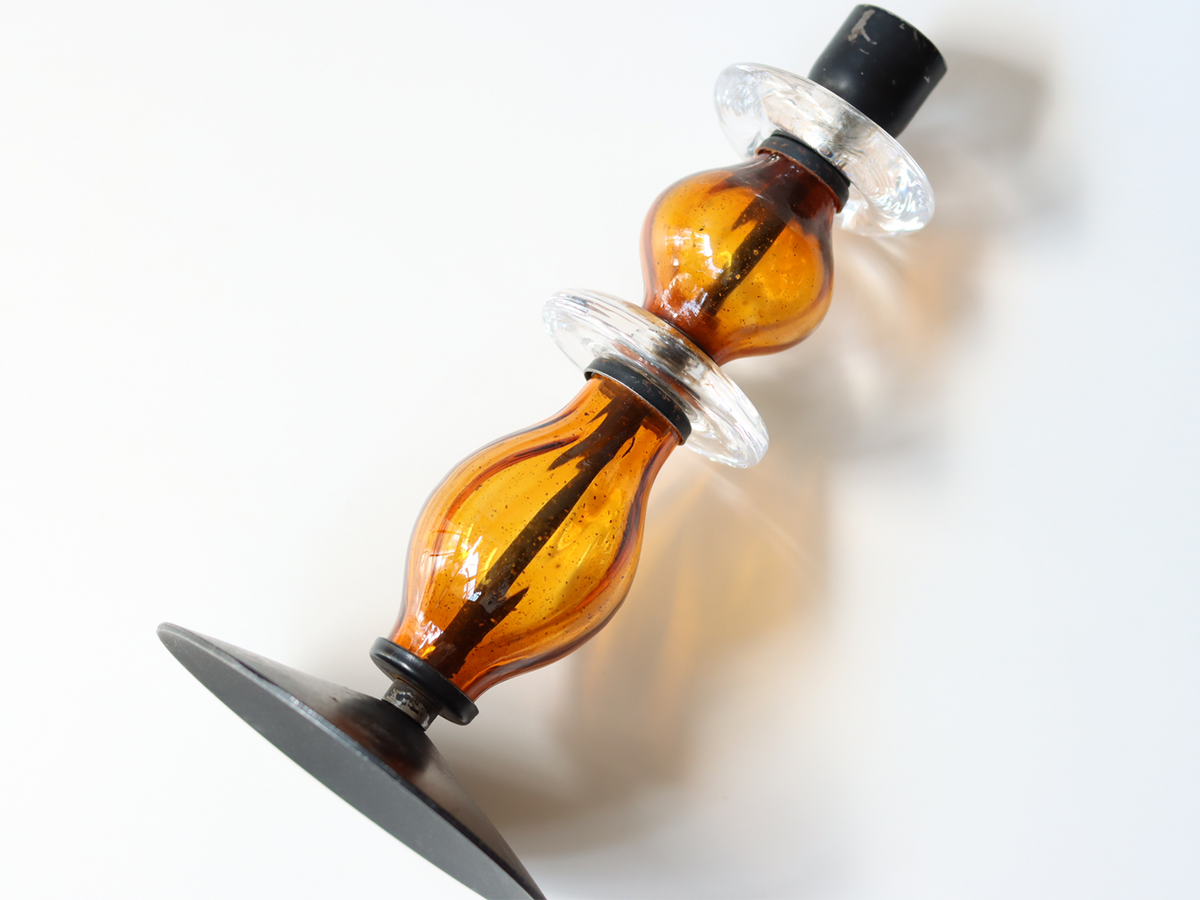 Boda （ボダ）Erik Höglund（エリック・ホグラン）candle stand amber │ 北欧 スウェーデン ヴィンテージ キャンドルスタンド ガラス/アイアン
