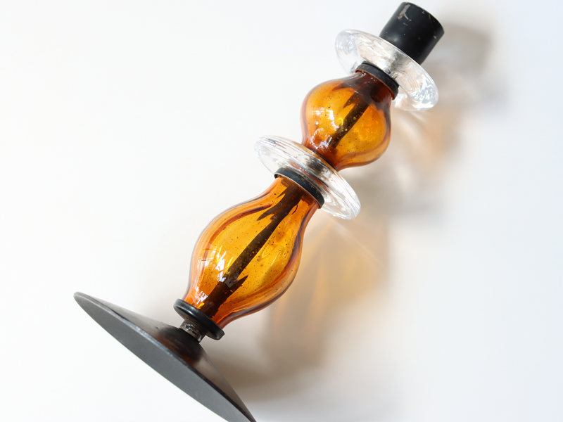 Boda（ボダ） キャンドルスタンド 2連 アンバー H20cm / Erik Höglund ｜ 北欧ヴィンテージ スウェーデン