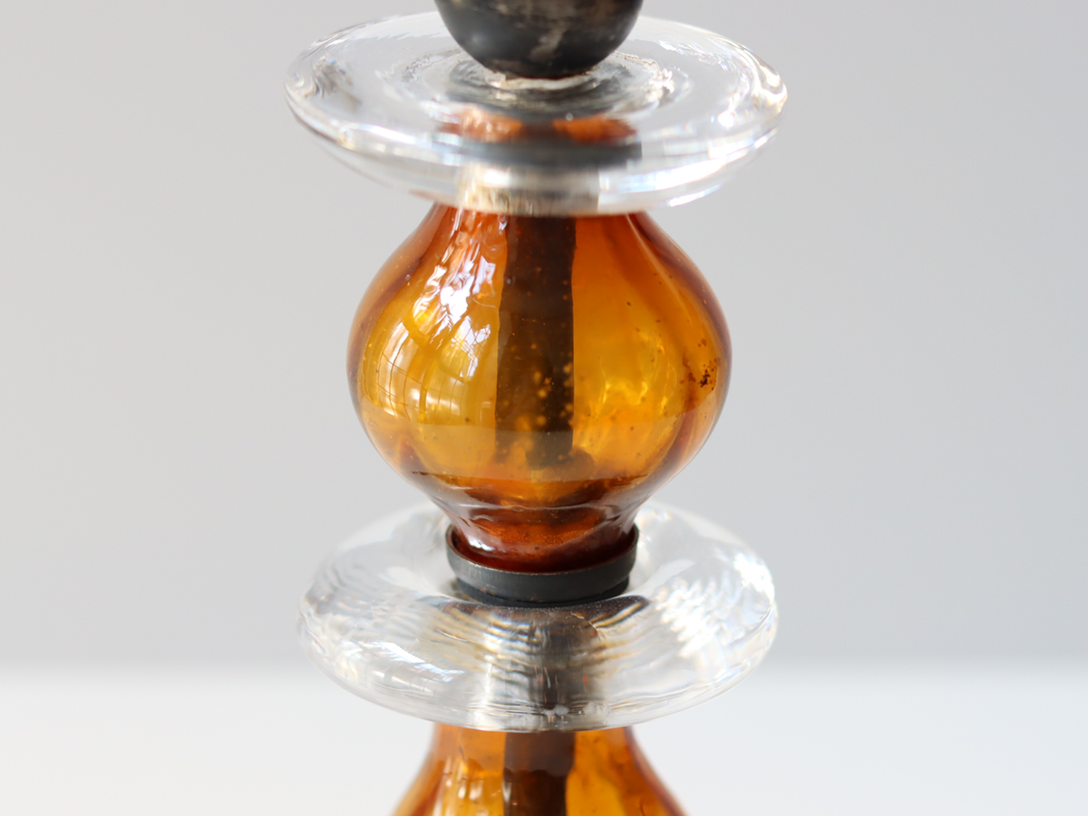 Boda （ボダ）Erik Höglund（エリック・ホグラン）candle stand amber │ 北欧 スウェーデン ヴィンテージ キャンドルスタンド ガラス/アイアン