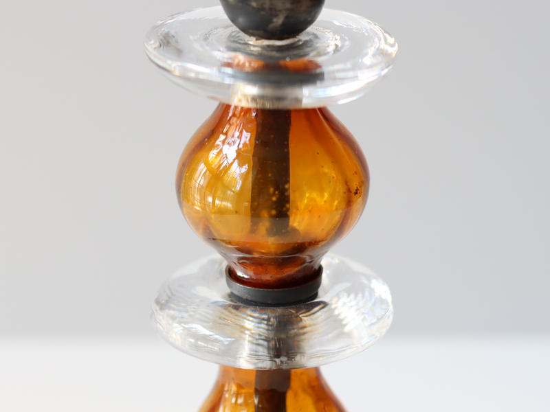 Boda（ボダ） キャンドルスタンド 2連 アンバー H20cm / Erik Höglund ｜ 北欧ヴィンテージ スウェーデン