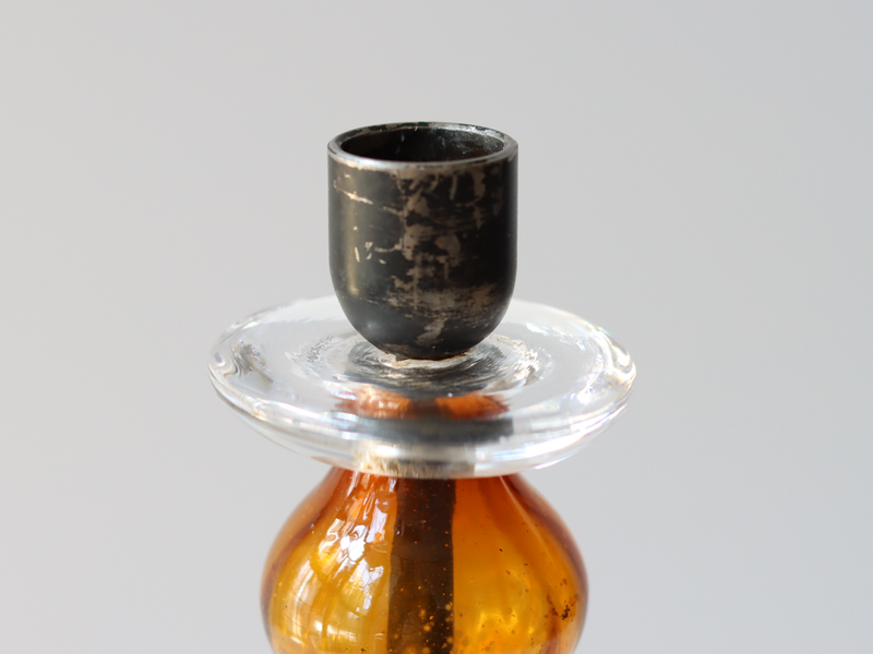 Boda（ボダ） キャンドルスタンド 2連 アンバー H20cm / Erik Höglund ｜ 北欧ヴィンテージ スウェーデン