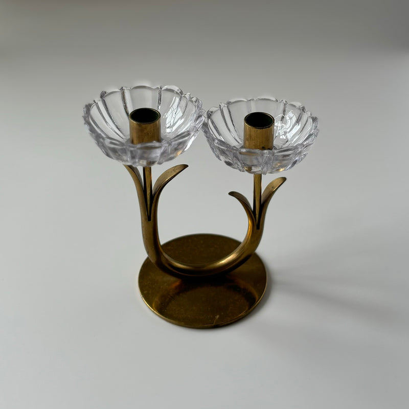 Ystad metall （イースタッド・メタル） candle stand glass │ 北欧 スウェーデン ヴィンテージ キャンドルスタンド ガラス/真鍮