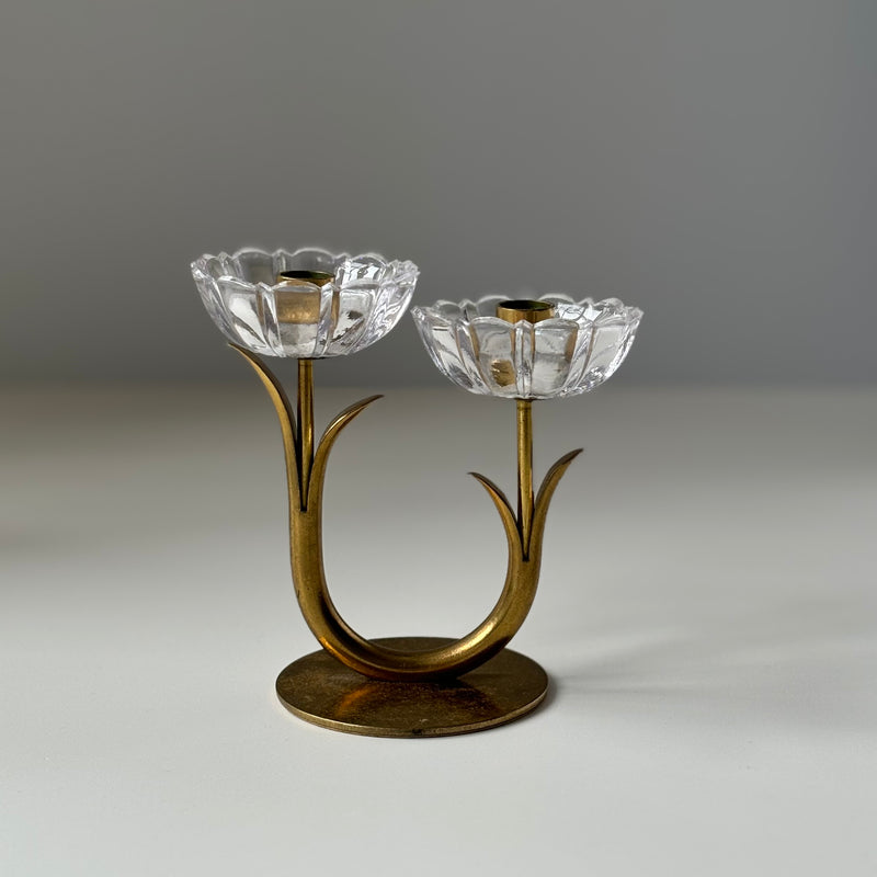 Ystad metall （イースタッド・メタル） candle stand glass │ 北欧 スウェーデン ヴィンテージ キャンドルスタンド ガラス/真鍮