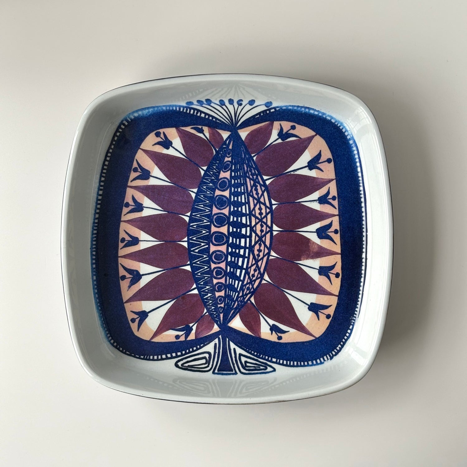 【北欧 デンマーク ヴィンテージ】Royal copenhagen （ロイヤルコペンハーゲン） Tenera （テネラ）square plate BB