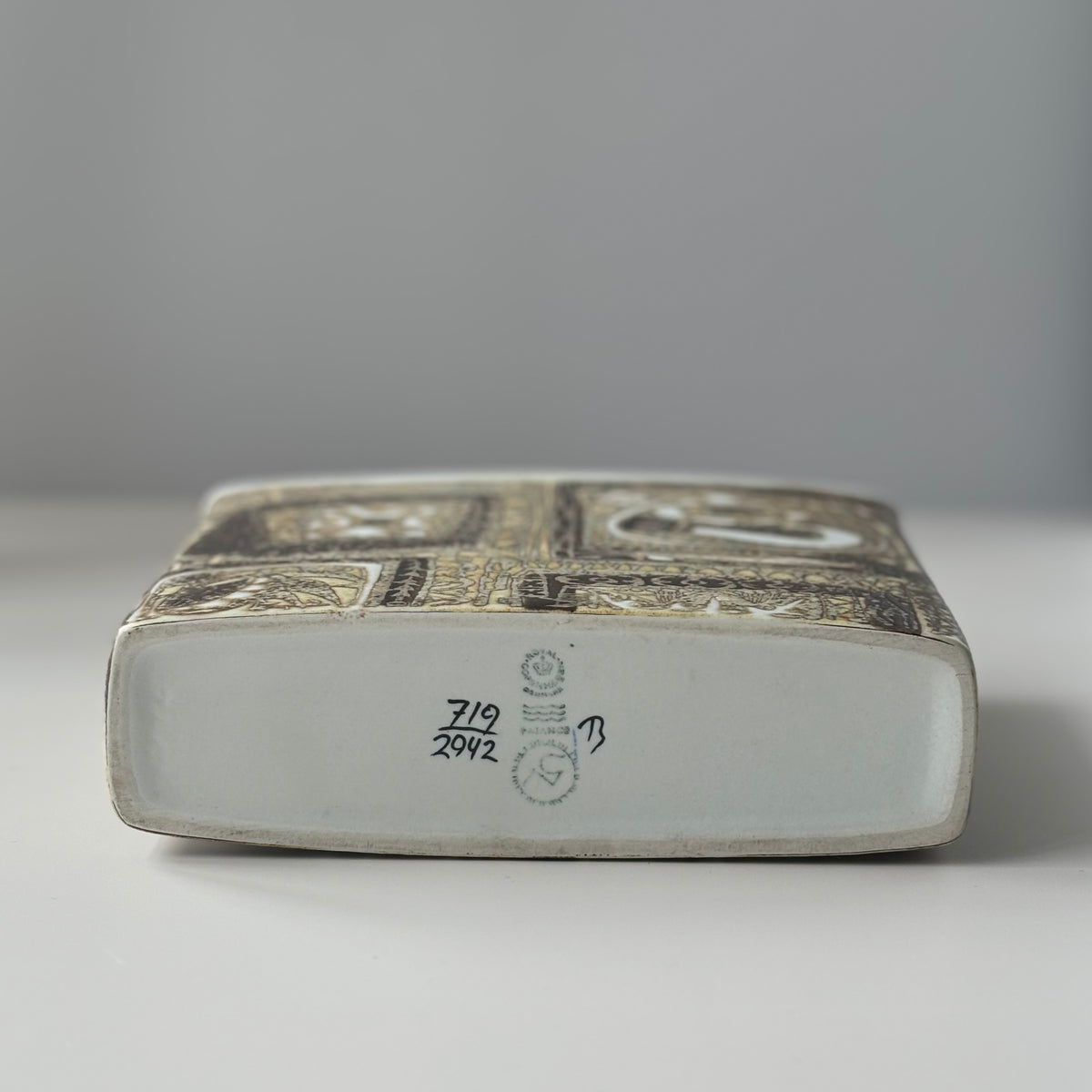 Royal copenhagen （ロイヤルコペンハーゲン） Baca （バッカ）square vase fish │ 北欧ヴィンテージ デンマーク 花瓶 陶磁器