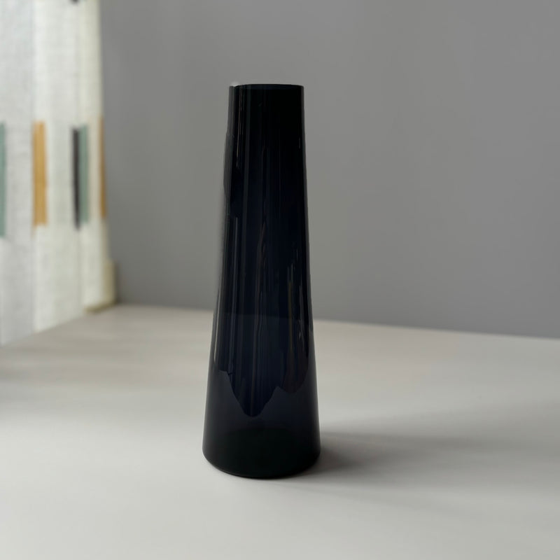 Nuutajarvi（ヌータヤルヴィ） Saara Hopea（サーラ・ホペア）SH105 flower vase blue-gray │ 北欧 フィンランド ヴィンテージ 花瓶 ブルーグレー ガラス