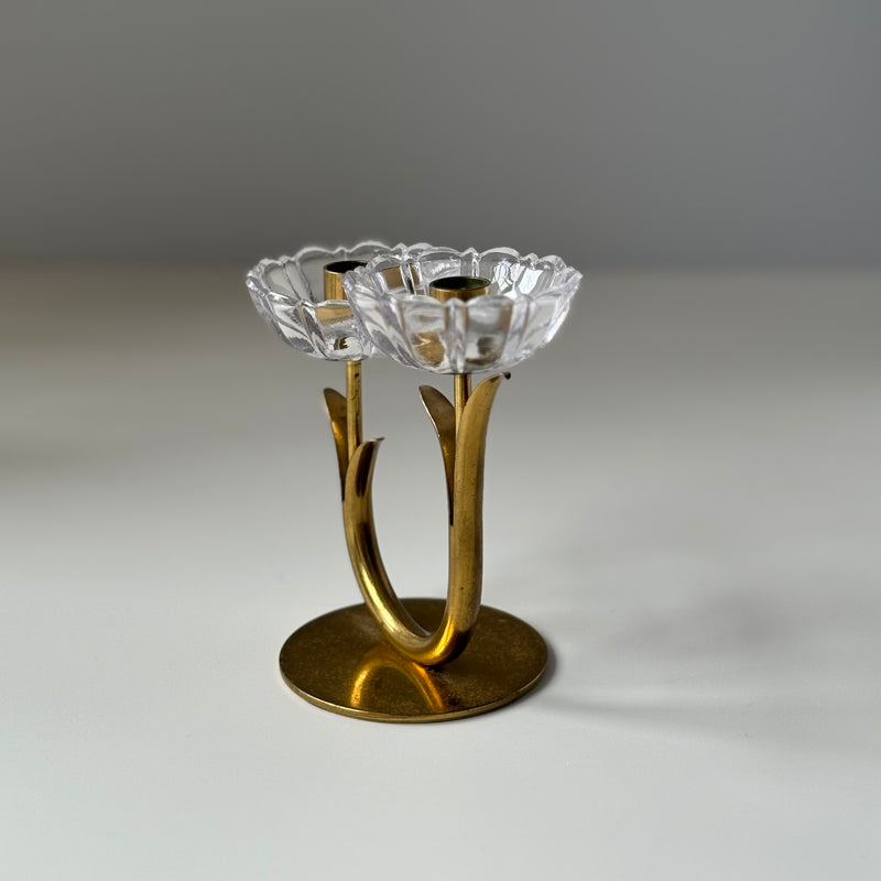 Ystad metall （イースタッド・メタル） candle stand glass │ 北欧 スウェーデン ヴィンテージ キャンドルスタンド ガラス/真鍮