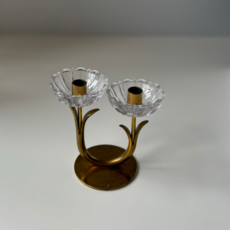 Ystad metall （イースタッド・メタル） candle stand glass │ 北欧 スウェーデン ヴィンテージ キャンドルスタンド ガラス/真鍮
