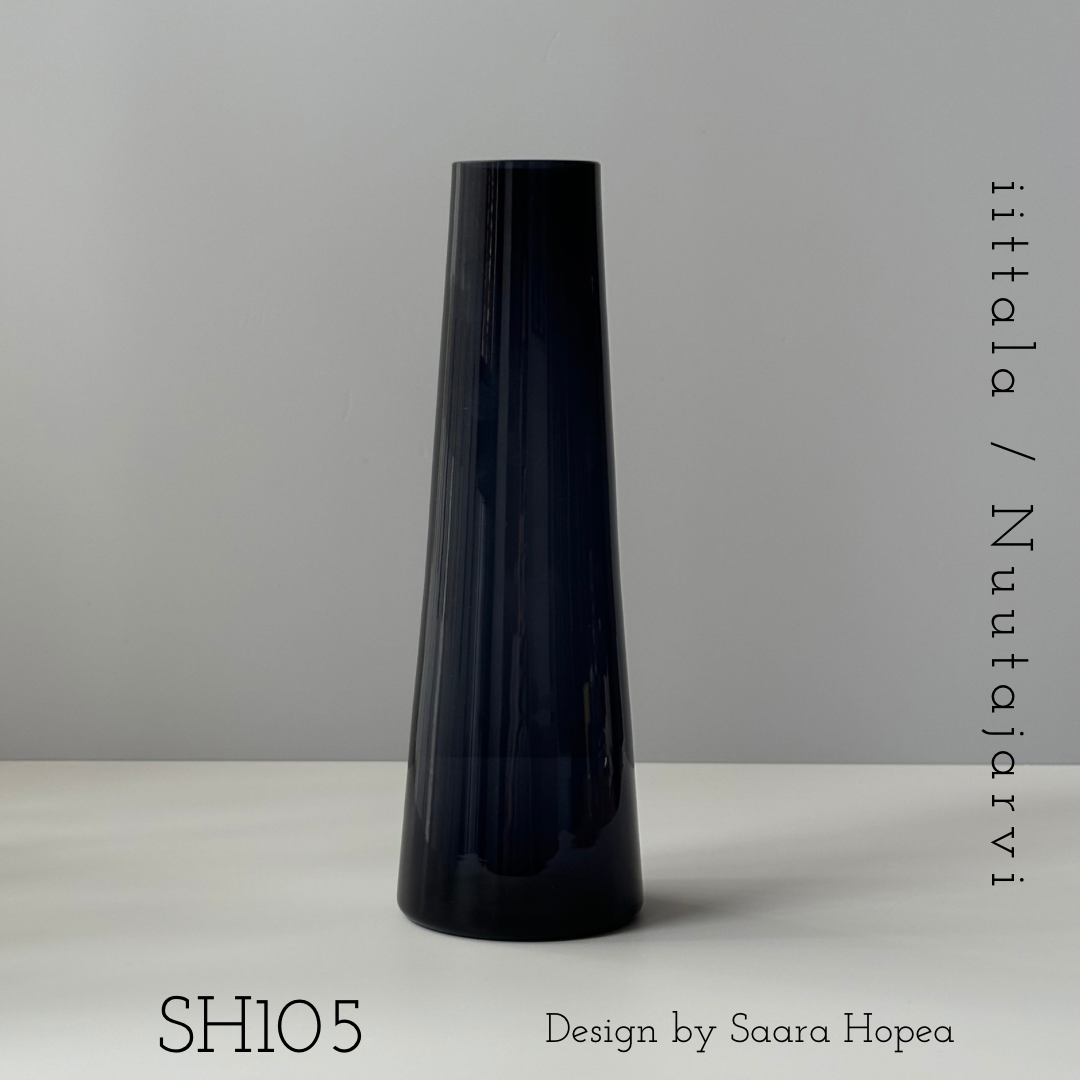 【北欧 フィンランド ヴィンテージ】Nuutajarvi（ヌータヤルヴィ） SH105 flower vase blue-gray