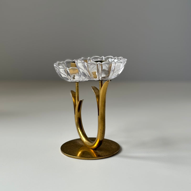 Ystad metall （イースタッド・メタル） candle stand glass │ 北欧 スウェーデン ヴィンテージ キャンドルスタンド ガラス/真鍮