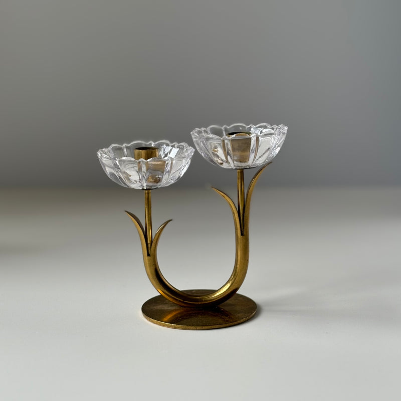 Ystad metall （イースタッド・メタル） candle stand glass │ 北欧 スウェーデン ヴィンテージ キャンドルスタンド ガラス/真鍮