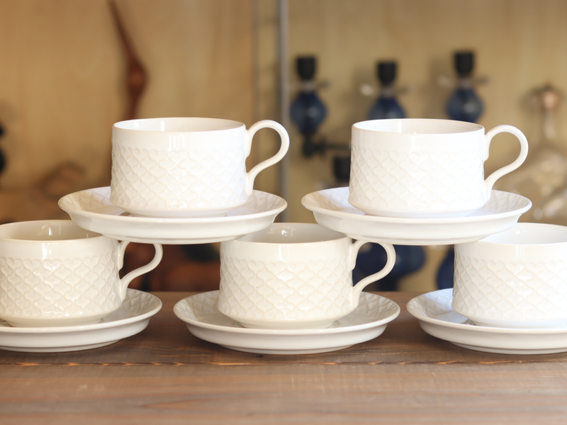 Jens H. Quistgaard Cordial Palet Cup & Saucer White｜DENMARK