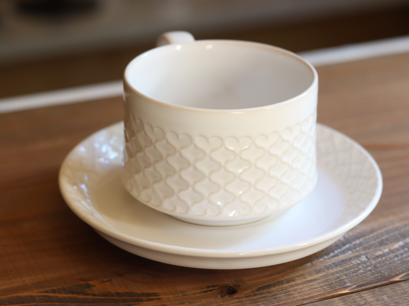 Jens H. Quistgaard Cordial Palet Cup & Saucer White｜DENMARK