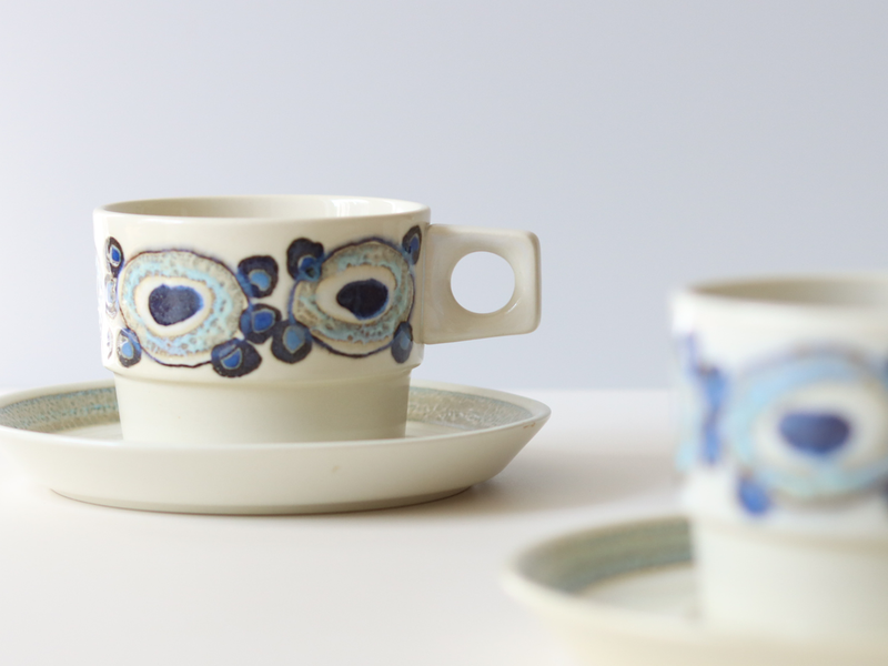 Royal copenhagen （ロイヤルコペンハーゲン） Nucella（ヌセラ） coffee cup saucer blue │ 北欧ヴィンテージ デンマーク 食器 コーヒーカップ 陶磁器