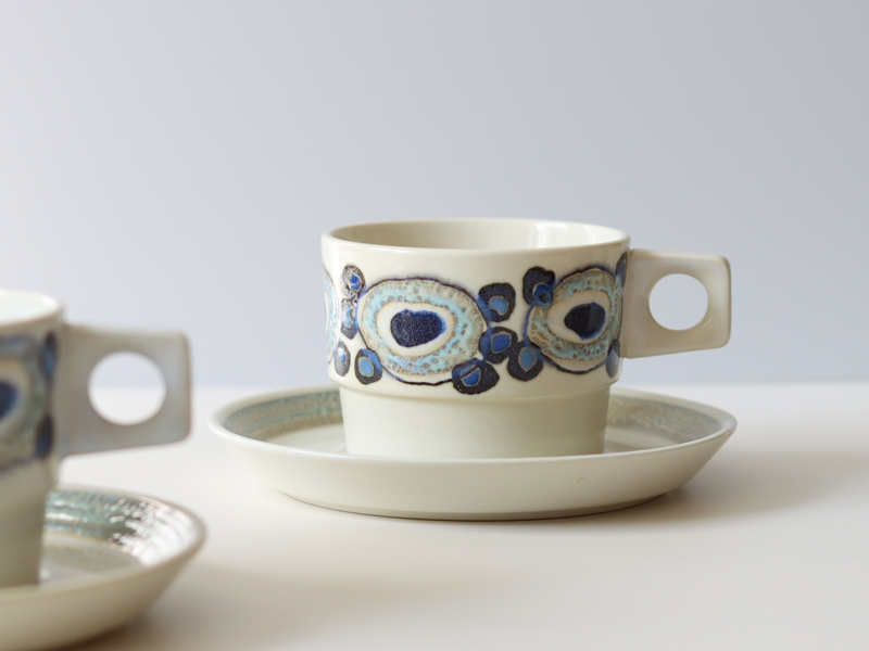 Royal copenhagen （ロイヤルコペンハーゲン） Nucella（ヌセラ） coffee cup saucer blue │ 北欧ヴィンテージ デンマーク 食器 コーヒーカップ 陶磁器
