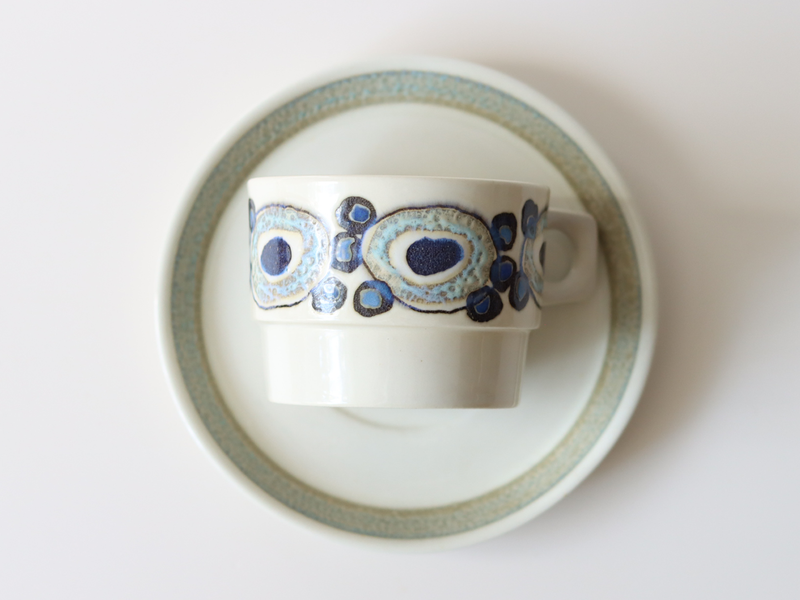 Royal copenhagen （ロイヤルコペンハーゲン） Nucella（ヌセラ） coffee cup saucer blue │ 北欧ヴィンテージ デンマーク 食器 コーヒーカップ 陶磁器