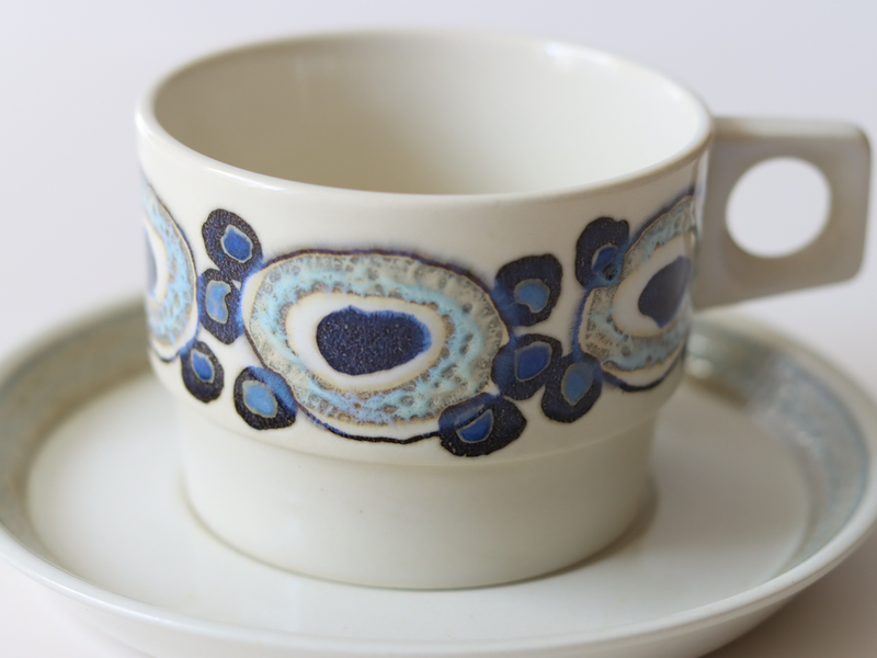 Royal copenhagen （ロイヤルコペンハーゲン） Nucella（ヌセラ） coffee cup saucer blue │ 北欧ヴィンテージ デンマーク 食器 コーヒーカップ 陶磁器