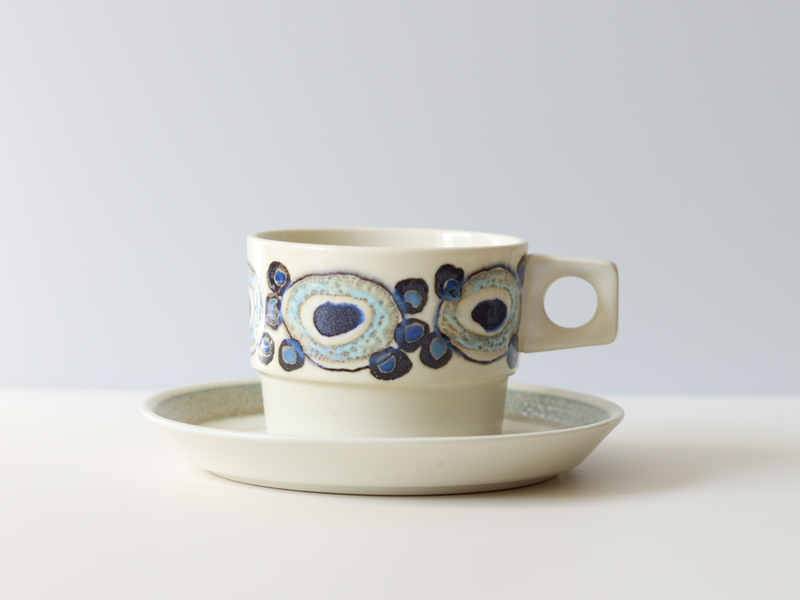 Royal copenhagen （ロイヤルコペンハーゲン） Nucella（ヌセラ） coffee cup saucer blue │ 北欧ヴィンテージ デンマーク 食器 コーヒーカップ 陶磁器