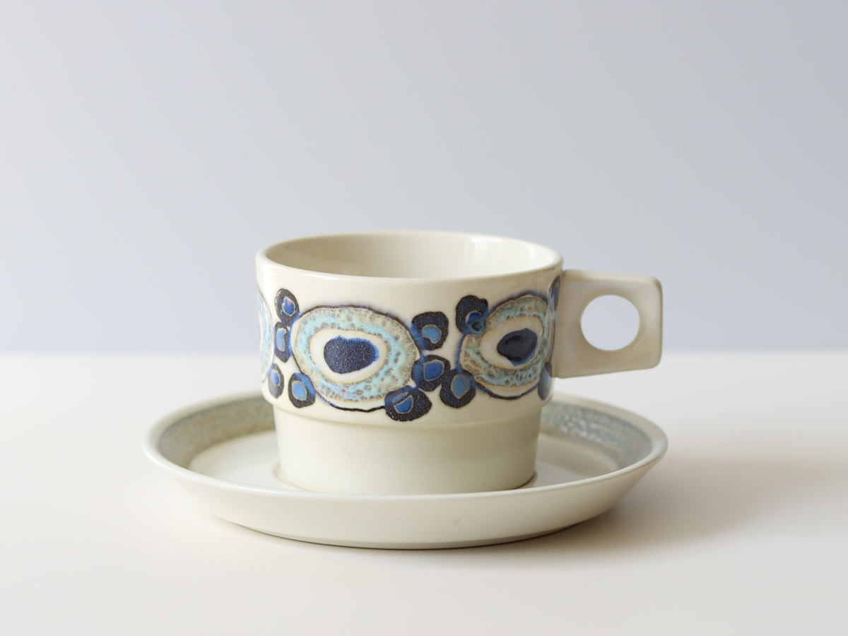 Royal copenhagen （ロイヤルコペンハーゲン） Nucella（ヌセラ） coffee cup saucer blue │ 北欧ヴィンテージ デンマーク 食器 コーヒーカップ 陶磁器