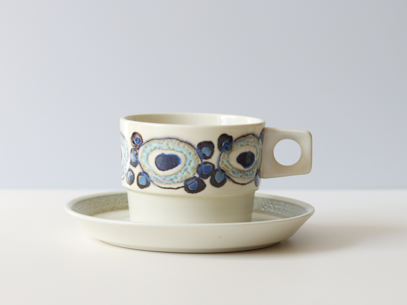 Royal copenhagen （ロイヤルコペンハーゲン） Nucella（ヌセラ） coffee cup saucer blue │ 北欧ヴィンテージ デンマーク 食器 コーヒーカップ 陶磁器