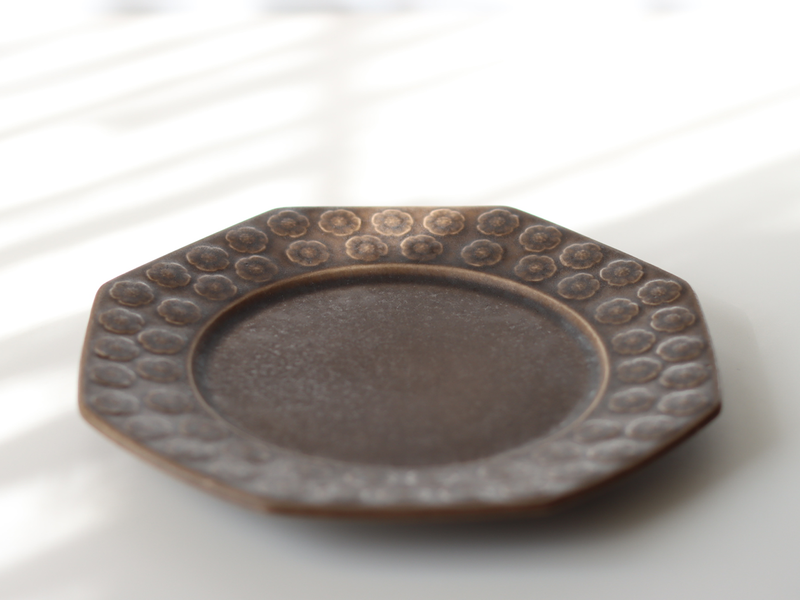 Jens.H.Quistgaard （イェンス・クイストゴー） Azur umbra （アズール アンブラ） side plate octagon │ 北欧ヴィンテージ デンマーク 食器 プレート プラム 陶磁器