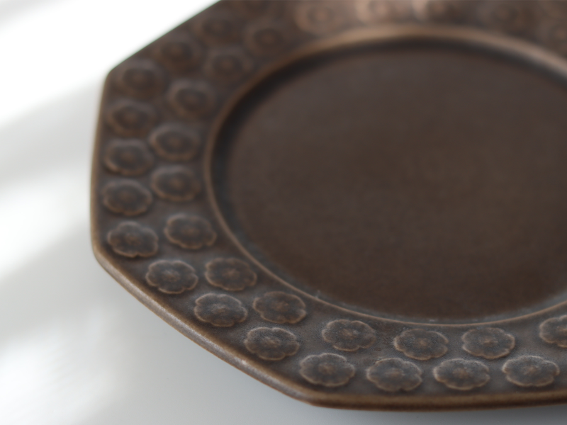 Jens.H.Quistgaard （イェンス・クイストゴー） Azur umbra （アズール アンブラ） side plate octagon │ 北欧ヴィンテージ デンマーク 食器 プレート プラム 陶磁器