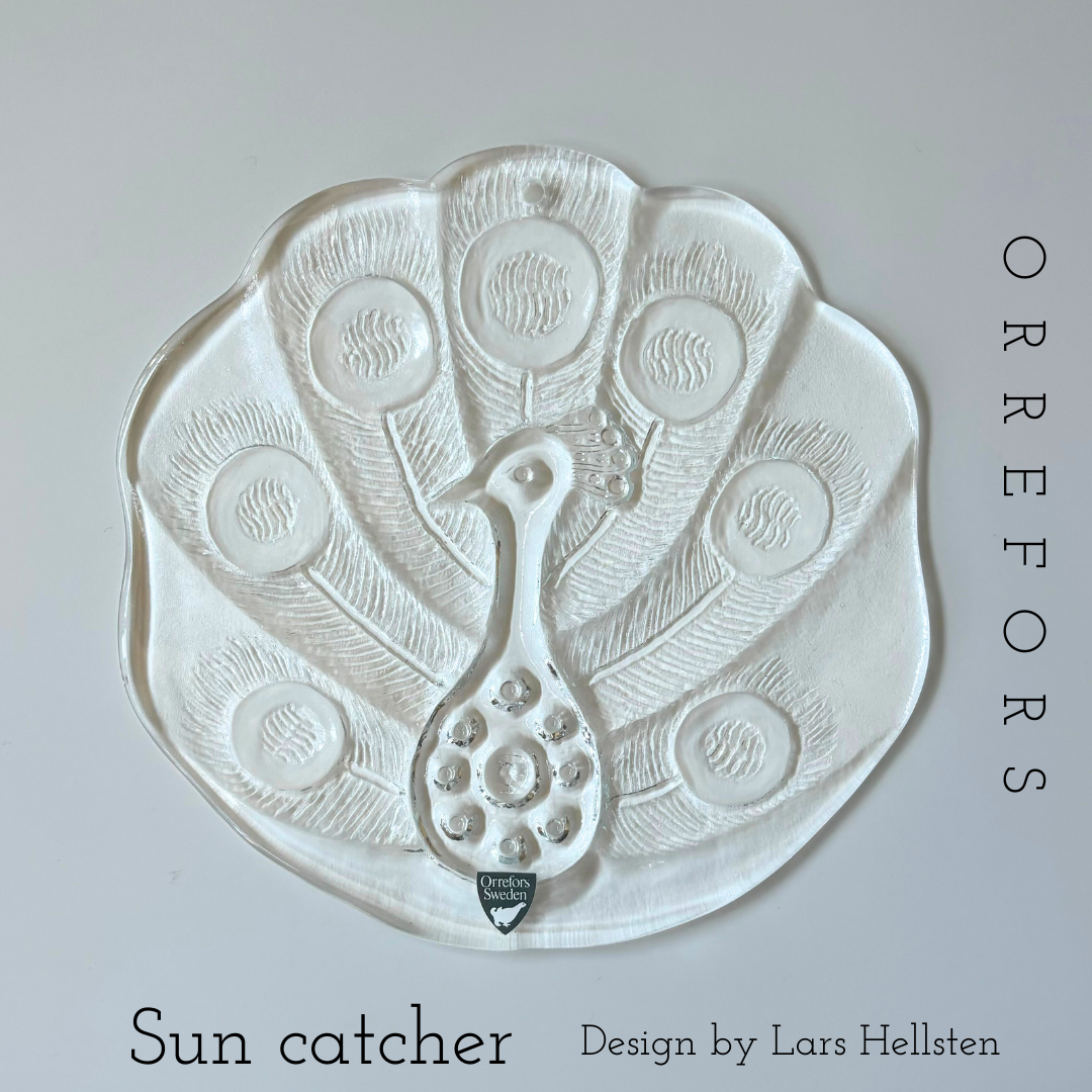 Orrefors （オレフォス） suncatcher peacook │ 北欧 スウェーデン ヴィンテージ サンキャチャー ガラス