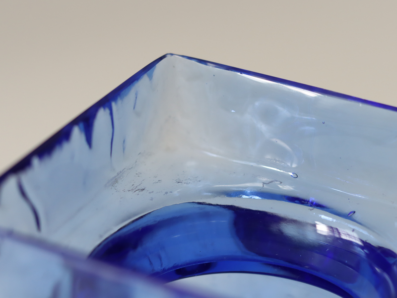 Riihimaen Lasi （リーヒマエンラシ） Helena Tynell（ヘレナ・ティネル）Pala （パラ）Mサイズ ブルー H9cm │ 北欧 フィンランド ヴィンテージ 花瓶 ガラス