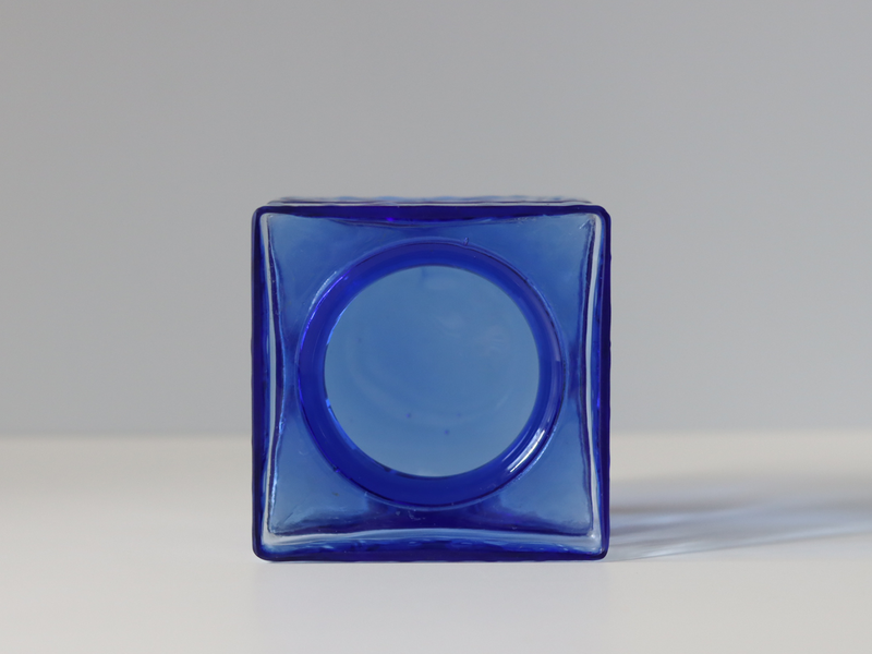 Riihimaen Lasi （リーヒマエンラシ） Helena Tynell（ヘレナ・ティネル）Pala （パラ）Mサイズ ブルー H9cm │ 北欧 フィンランド ヴィンテージ 花瓶 ガラス