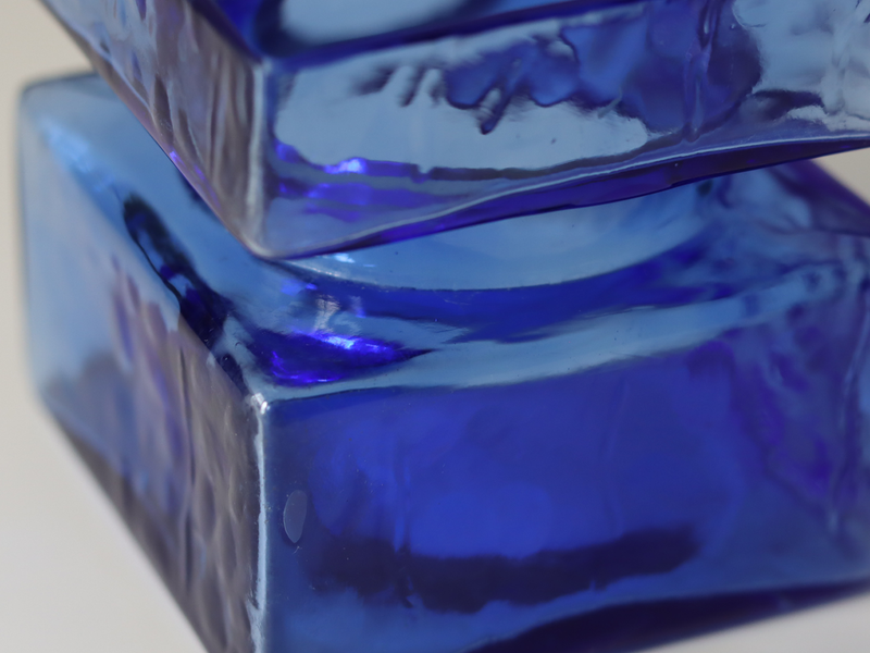 Riihimaen Lasi （リーヒマエンラシ） Helena Tynell（ヘレナ・ティネル）Pala （パラ）Mサイズ ブルー H9cm │ 北欧 フィンランド ヴィンテージ 花瓶 ガラス