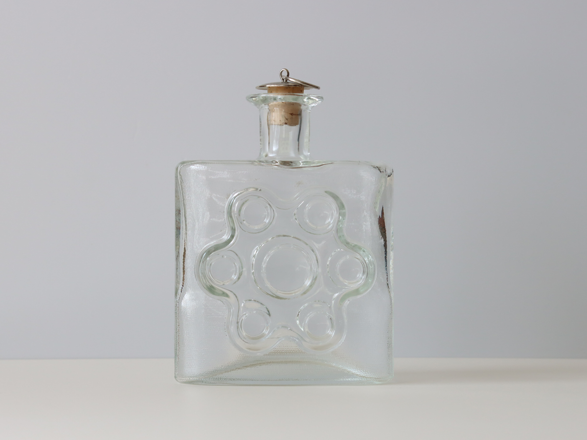 Riihimaen Lasi （リーヒマエンラシ） Erkkitapio Siiroinen（エルッキタピオ・シーライネン）Paukkurauta （パウックラウタ）Bottle H19cm │ 北欧 フィンランド ヴィンテージ 花瓶 ボトル ガラス