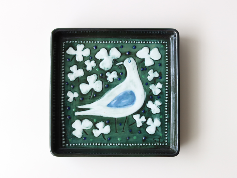 Rörstrand（ロールストランド） Sylvia Leuchovius Brid wall plate 94/800 │ 北欧 スウェーデン ヴィンテージ 鳥の陶板 ウォールプレート