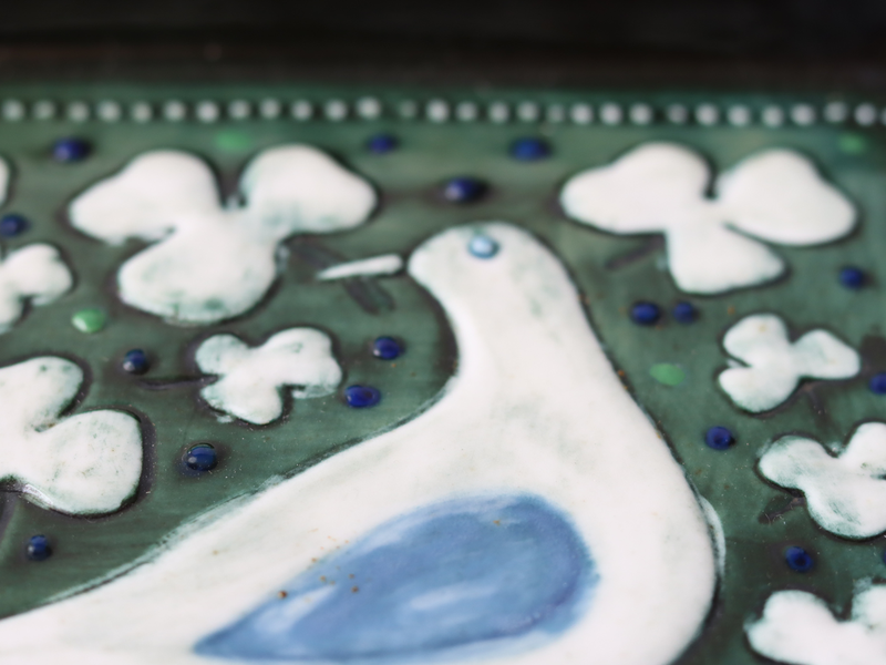 Rörstrand（ロールストランド） Sylvia Leuchovius Brid wall plate 94/800 │ 北欧 スウェーデン ヴィンテージ 鳥の陶板 ウォールプレート