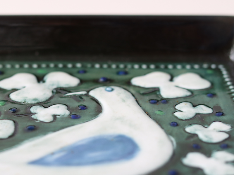 Rörstrand（ロールストランド） Sylvia Leuchovius Brid wall plate 94/800 │ 北欧 スウェーデン ヴィンテージ 鳥の陶板 ウォールプレート