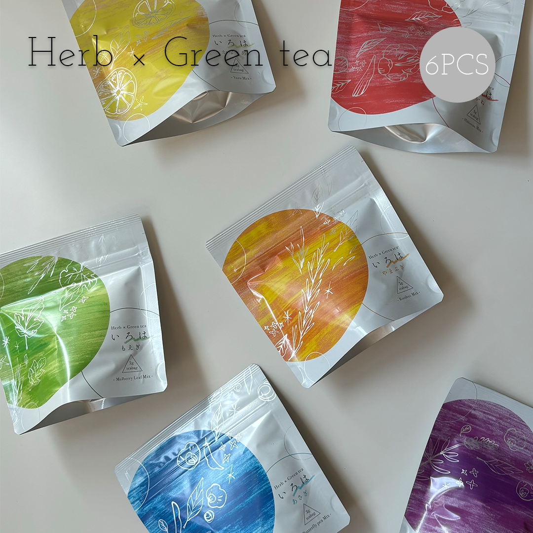 【緑茶フレーバーティー 】6パックセット 美濃いび茶 ハーブ （2gティーバッグ×8個 /1パック）