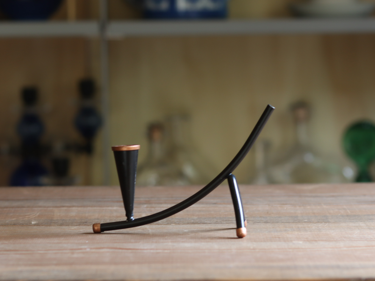 Ystad Metall（イースタッド・メタル） キャンドルスタンド 1灯 コッパー 黒塗装 / Gunnar Ander ｜ 北欧ヴィンテージ スウェーデン