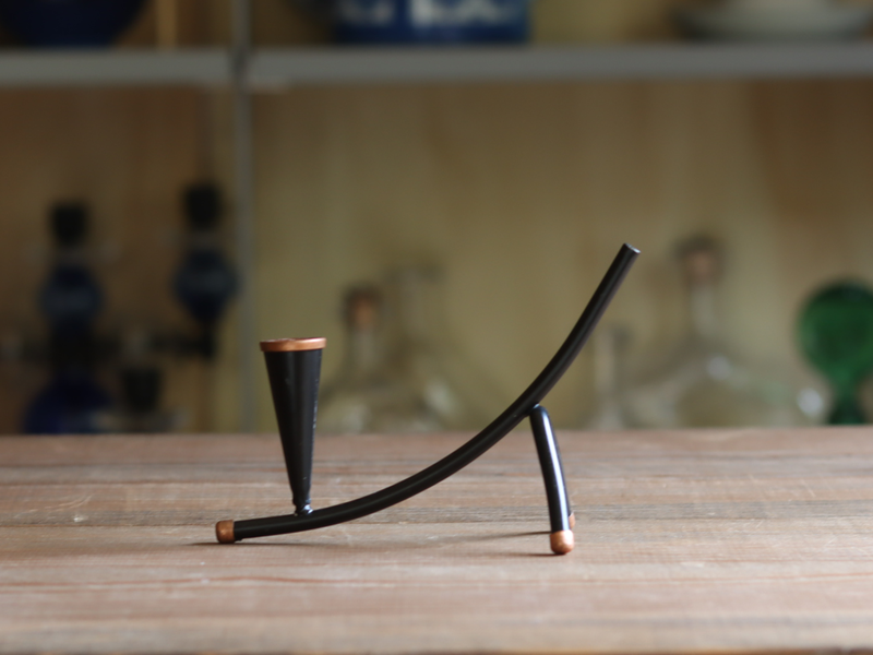 Ystad Metall（イースタッド・メタル） キャンドルスタンド 1灯 コッパー 黒塗装 / Gunnar Ander ｜ 北欧ヴィンテージ スウェーデン