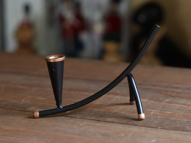 Ystad Metall（イースタッド・メタル） キャンドルスタンド 1灯 コッパー 黒塗装 / Gunnar Ander ｜ 北欧ヴィンテージ スウェーデン